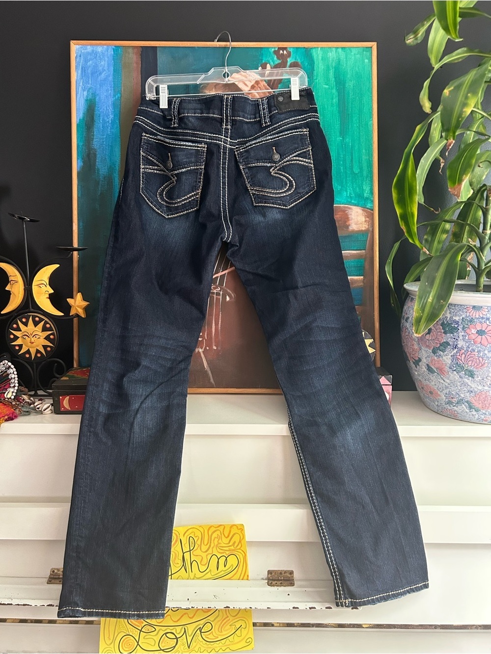 Y2K Silver Jeans Suki Skinny Jeans Dark Wash Contrast Stitch Women’s